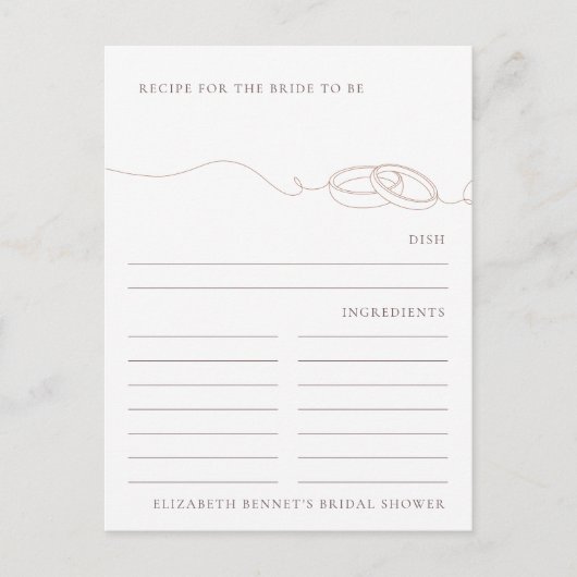 Carte Postale Demande de recette de douche nuptiale de bagues de (Devant)