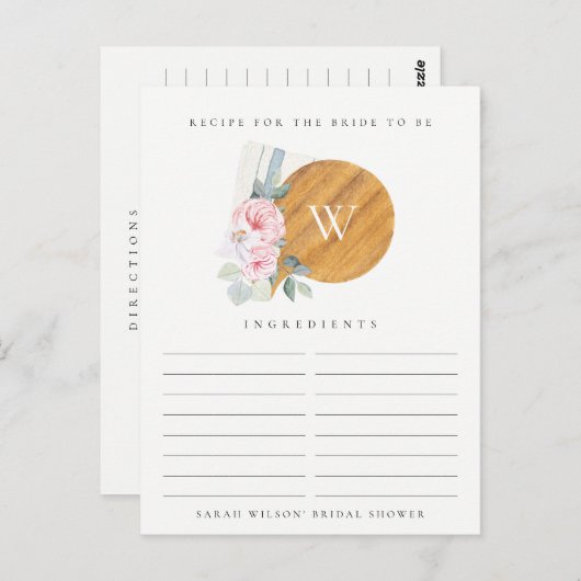 Carte Postale Demande de recette de planche à découper Blush pou (Devant / Derrière)