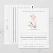 Carte Postale Demande de recette florale d'ustensile de roseur E (Devant / Derrière)