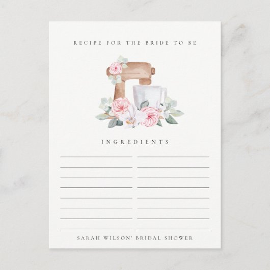 Carte Postale Demande de recette florale pour le mélange de fard (Devant)