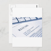 Carte Postale demande d'emploi de résumé ou de cv (Devant / Derrière)
