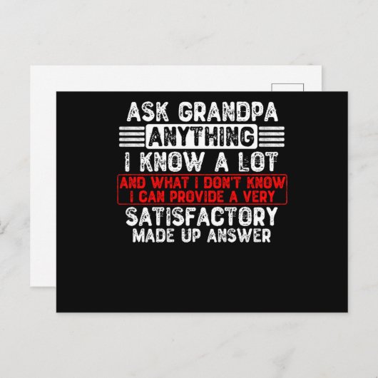 Carte Postale Demander à grand-père tout (Devant / Derrière)