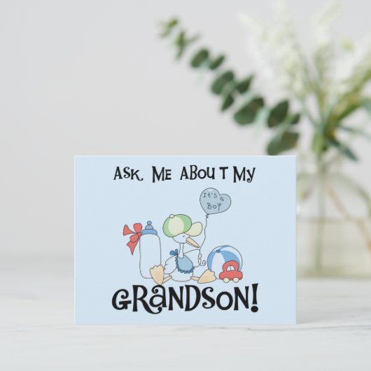 Carte Postale Demander à propos de mes tee-shirts et cadeaux pou (Debout devant)