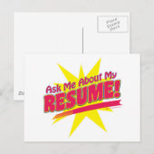 Carte Postale Demander À Propos De Mon Resume Réseau Travail (Devant / Derrière)