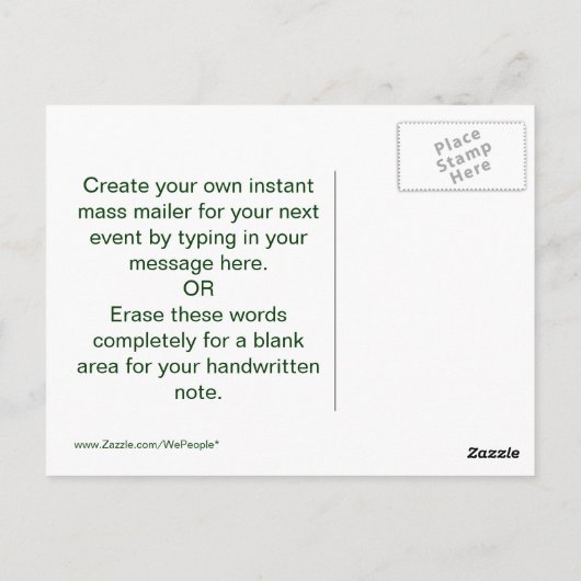 Carte postale Demander non (Dos)