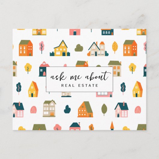 Carte Postale Demandez-moi à propos des maisons immobilières Pro (Devant)