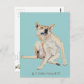 Carte Postale démangeaisons chien gratter photo avec drôle de sl (Devant / Derrière)