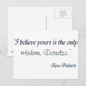 Carte Postale Demelza Poldark (Devant / Derrière)