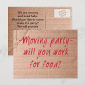 Carte postale Déménagement Day Party Travailler po (Devant / Derrière)
