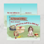 Carte Postale Déménager Brown Cocker Spaniel Jouets Notre Nouvel (Devant / Derrière)