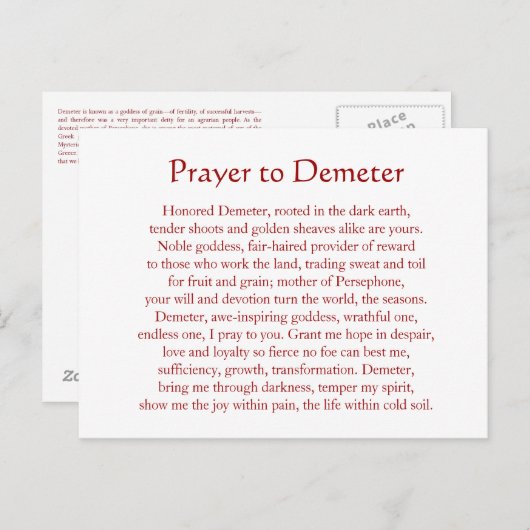 Carte Postale Demeter Keychain (Devant / Derrière)