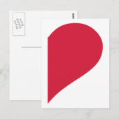 Carte Postale demi-coeur rouge (Devant / Derrière)