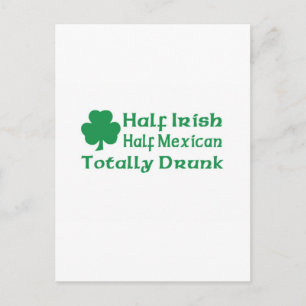 Carte Postale Demi-irlandais demi-mexicain totalement ivre