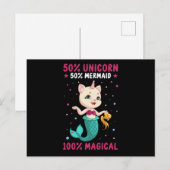 Carte Postale Demi-licorne demi-sirène (Devant / Derrière)