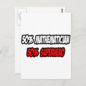 Carte Postale Demi-mathématicien...Demi-superhéros (Devant / Derrière)