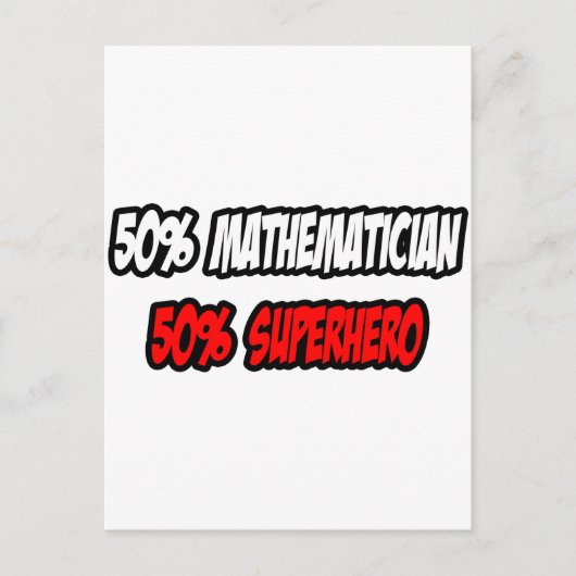 Carte Postale Demi-mathématicien...Demi-superhéros (Devant)