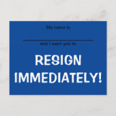 CARTE POSTALE DÉMISSIONNER MAINTENANT (Devant)