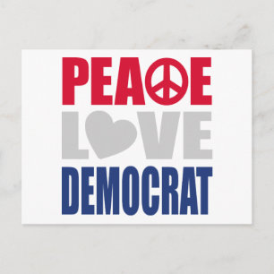 Carte Postale Démocrate Peace Love