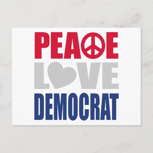 Carte Postale Démocrate Peace Love (Devant)