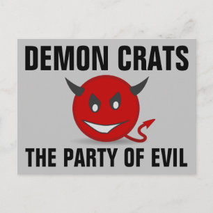 CARTE POSTALE DÉMOCRATES DÉMOCRATES LE PARTI DU MAL