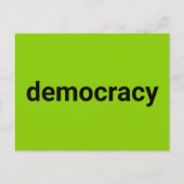 Carte Postale Démocratie typographie moderne noir chaux vert coo (Devant)
