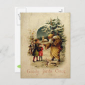 Carte postale démodée de Père Noël (Devant / Derrière)