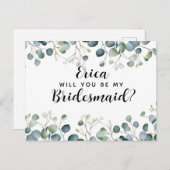 Carte postale demoiselle d'honneur eucalyptus  (Devant / Derrière)
