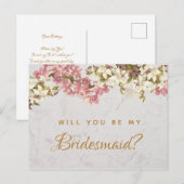 Carte postale demoiselle d'honneur orchidées marbr (Devant / Derrière)