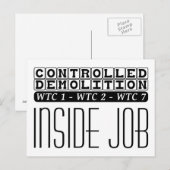 Carte Postale Démolition contrôlée WTC bâtiment 7 Emploi interne (Devant / Derrière)