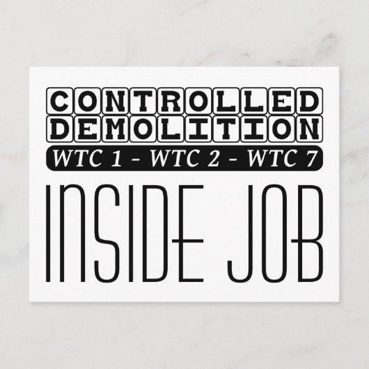 Carte Postale Démolition contrôlée WTC bâtiment 7 Emploi interne (Devant)
