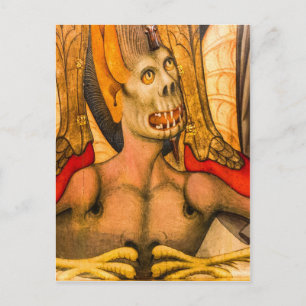 Carte Postale demon dents monster peur terreur halloween