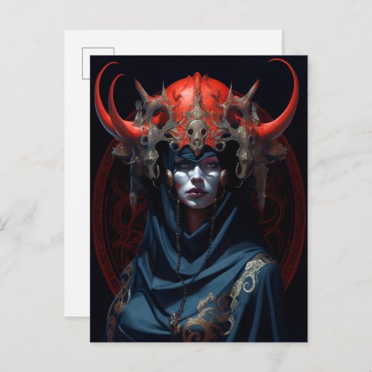 Carte Postale Demon Queen Imaginaire Art (Devant / Derrière)