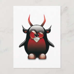 Carte Postale Demon Tux (Linux Tux)