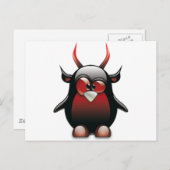 Carte Postale Demon Tux (Linux Tux) (Devant / Derrière)