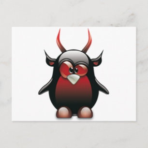 Carte Postale Demon Tux (Linux Tux)
