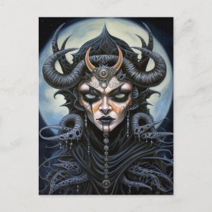 Carte Postale Demon Woman Queen Dark Imaginaire Art