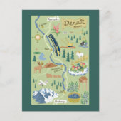 Carte postale Denali Borough Map (Devant)