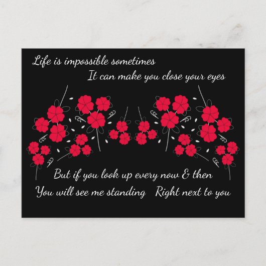 Carte postale d'encouragement debout juste à côté  (Devant)