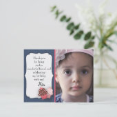 Carte Postale Denim et Cupcakes rose Photo Merci d'anniversaire (Debout devant)