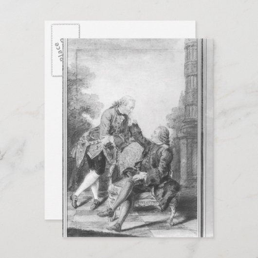 Carte Postale Denis Diderot et Melchior, baron de Grimm (Devant / Derrière)