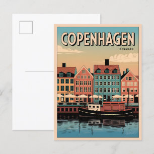 Carte Postale Dénmark de Copenhague vintage maisons colorées cad