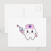 Carte Postale Dent comme infirmière avec seringue.PNG (Devant / Derrière)