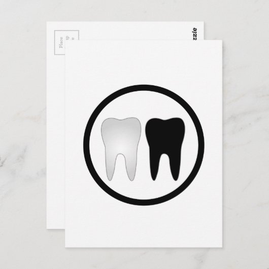 Carte Postale Dent noire et blanche (Devant / Derrière)