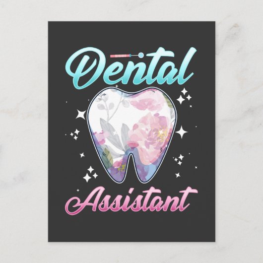 Carte Postale Dental Assistant Floral Dentiste (Devant)
