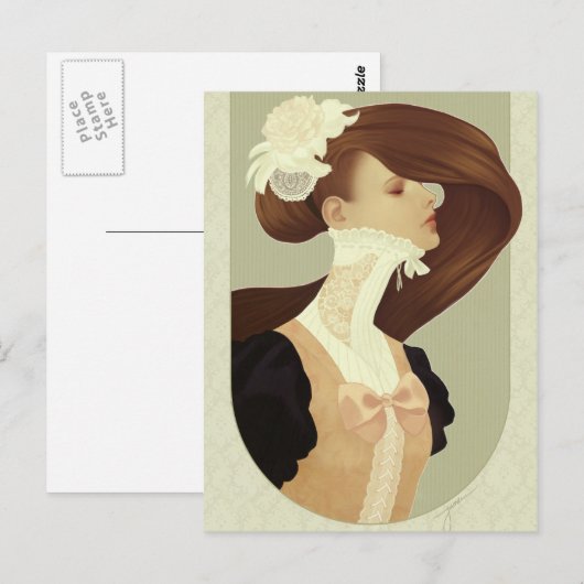 Carte postale 'Dentelle' (Devant / Derrière)