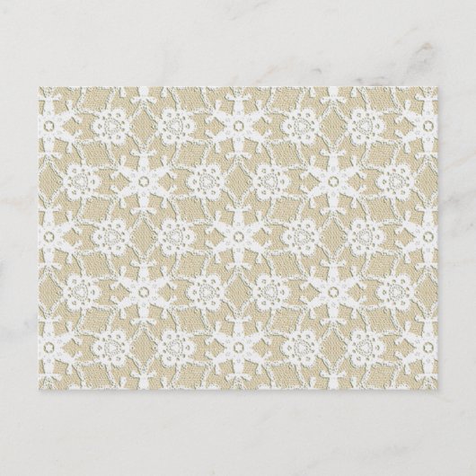 Carte Postale Dentelle antique - blanche et beige (Devant)