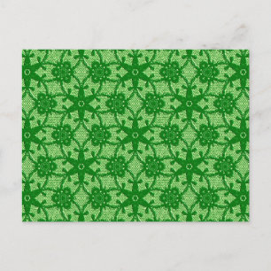Carte Postale Dentelle antique - émeraude et vert citron
