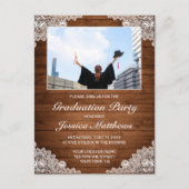 Carte Postale Dentelle blanche rustique Bois blanc Graduation Ph (Devant)