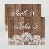 Carte Postale Dentelle blanche rustique et Mariage de bois Numér (Devant / Derrière)