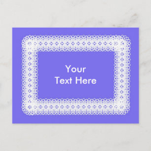 Carte Postale Dentelle blanche sur bleu pourpre